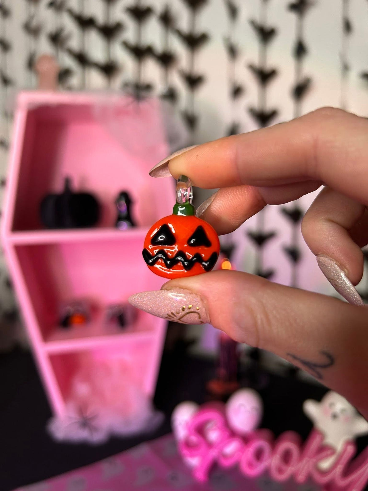 Glass Jack O Lantern Pendant
