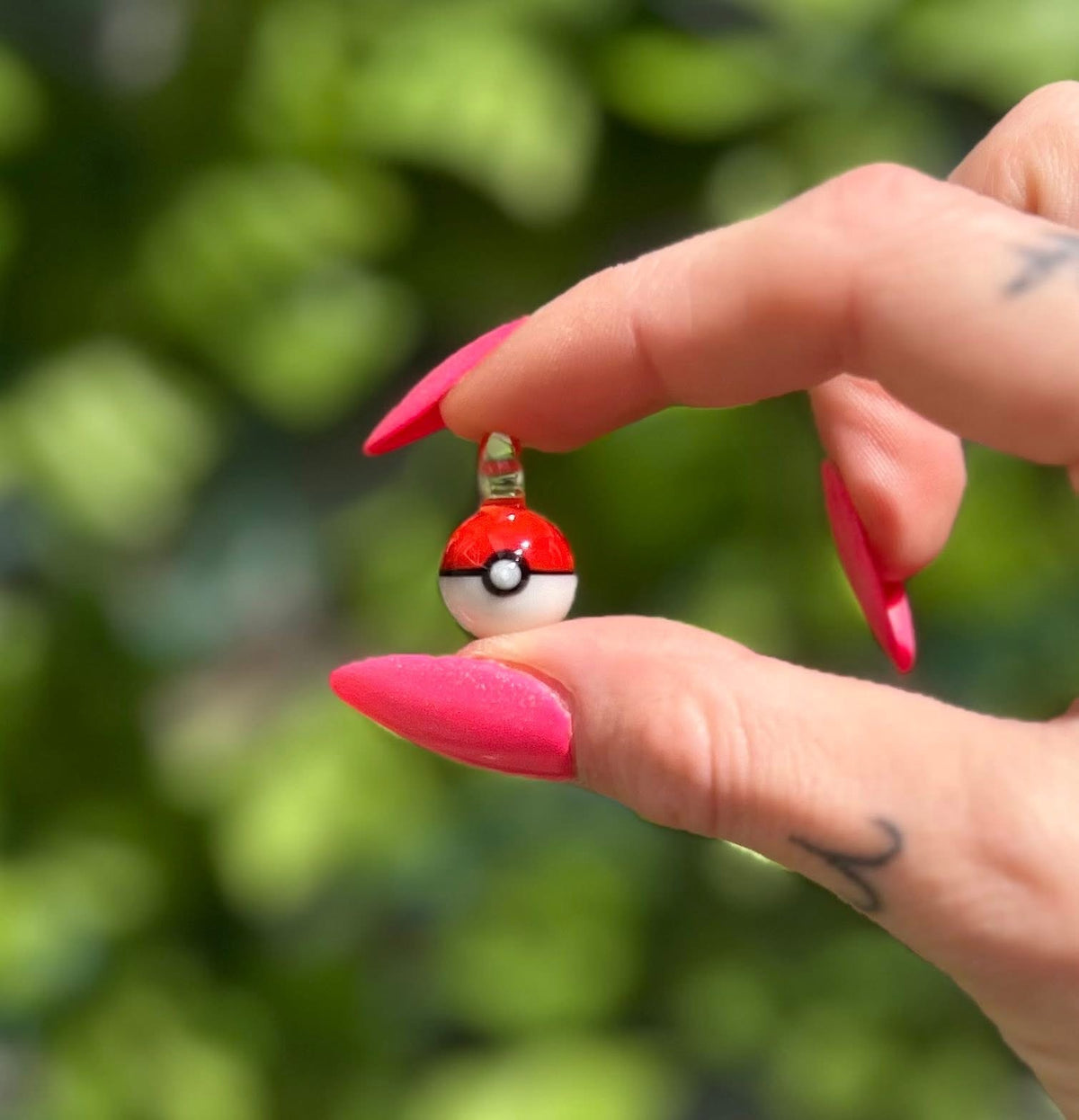 Glass Pokeball Pendant
