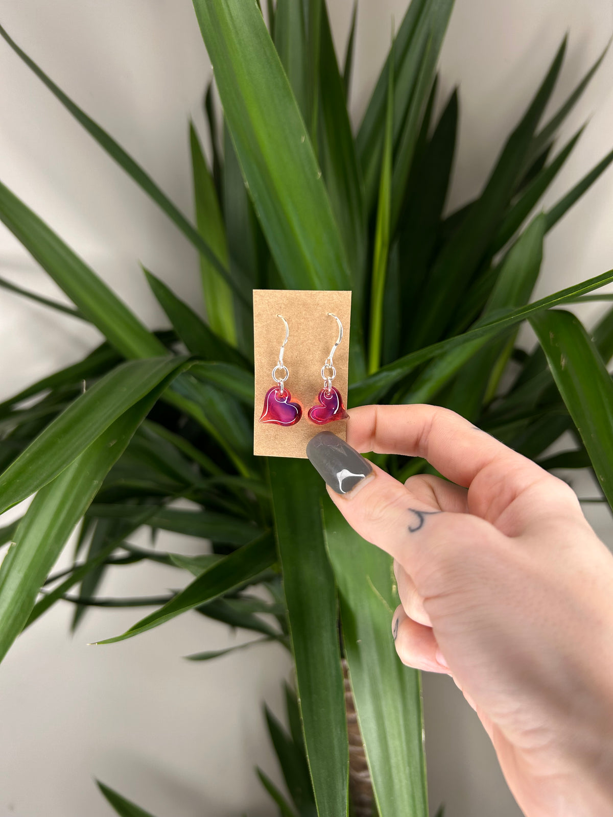 Glass Heart Earrings