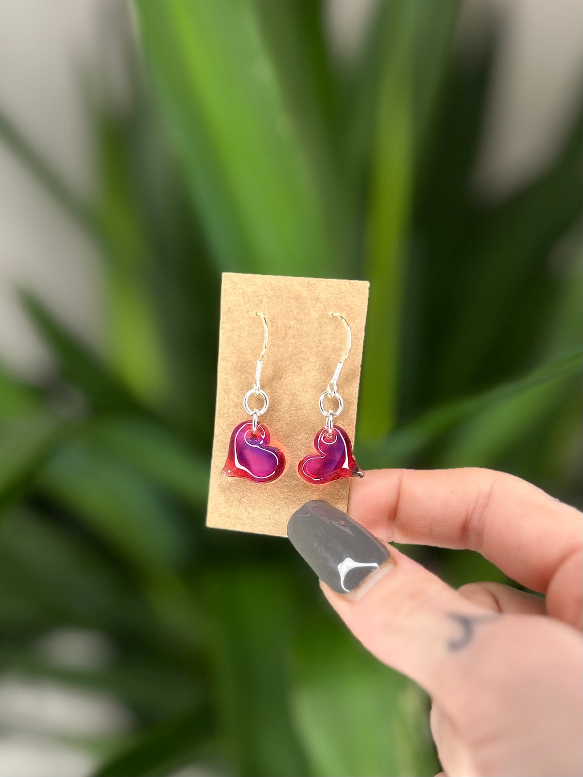 Glass Heart Earrings