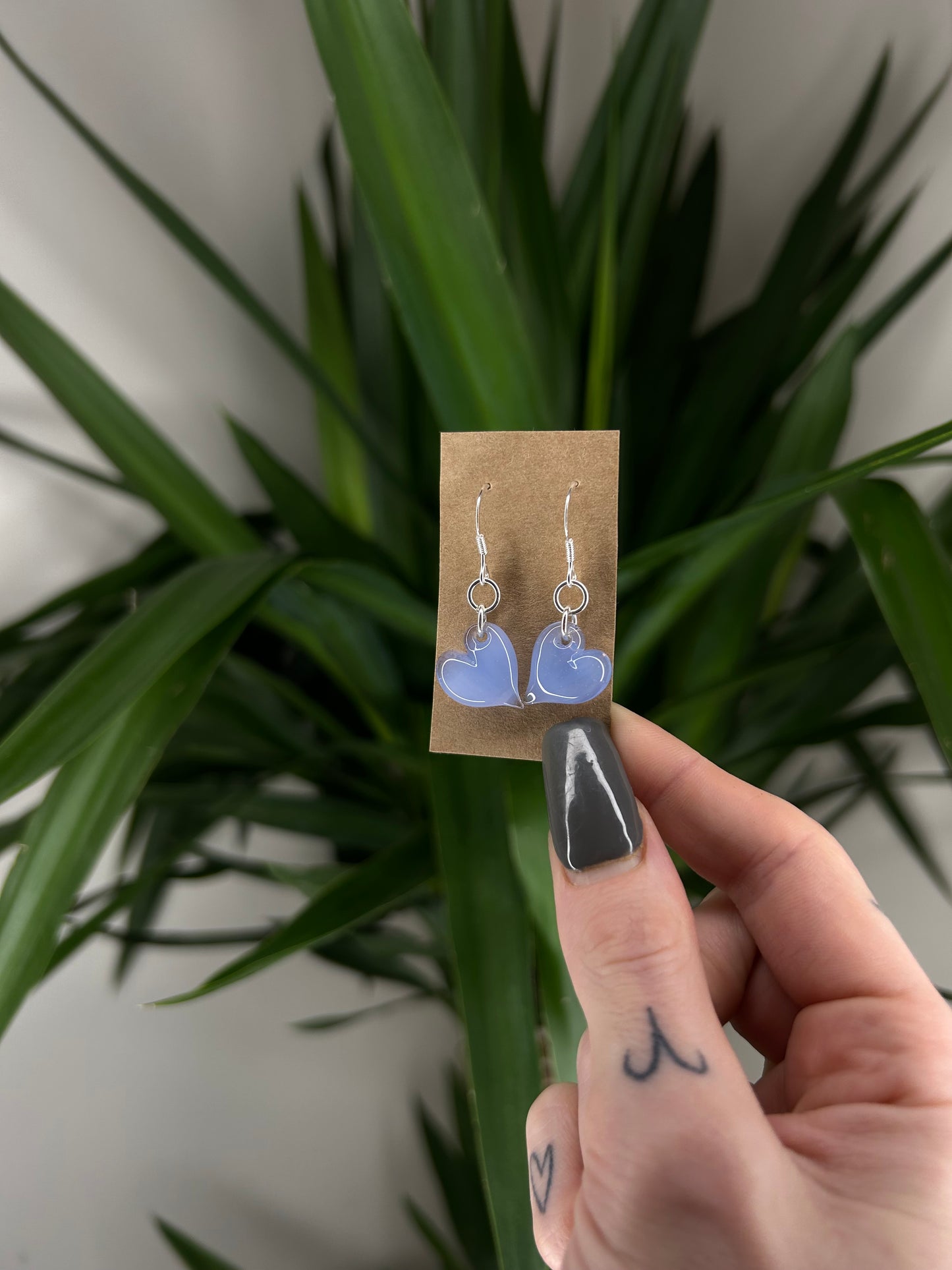 Glass Heart Earrings