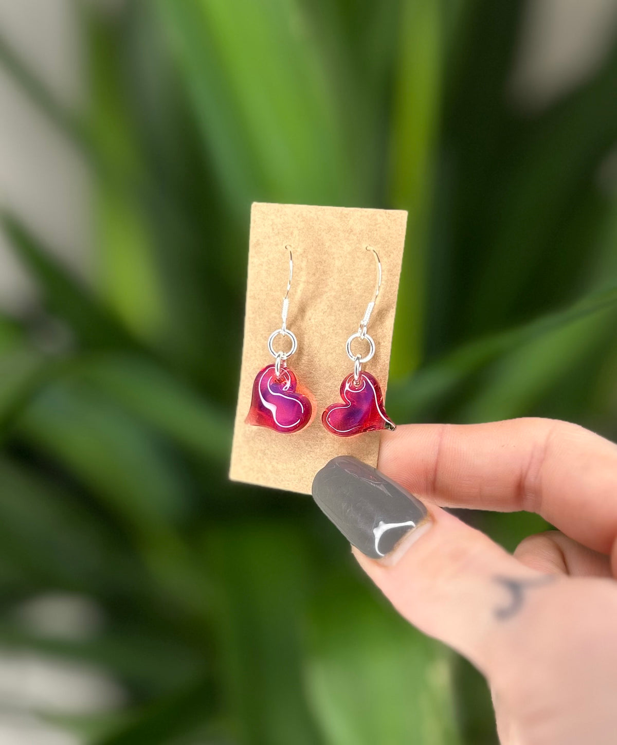 Glass Heart Earrings