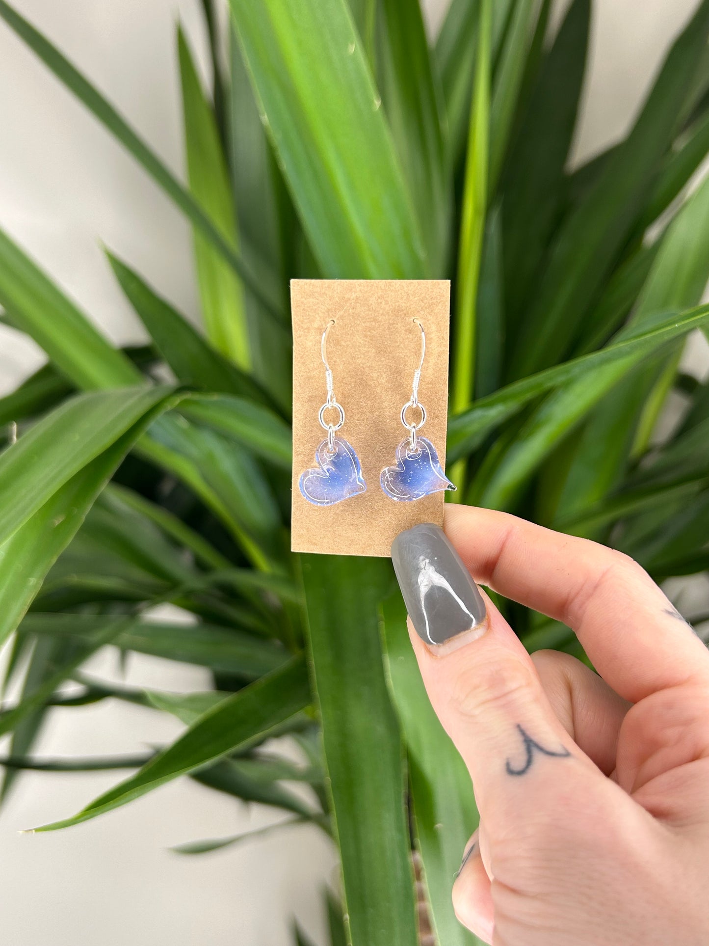 Glass Heart Earrings