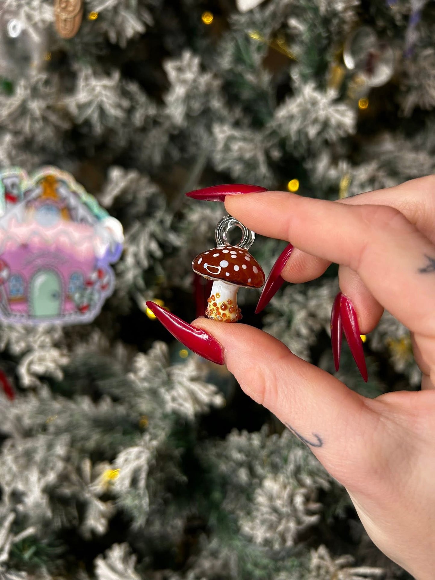 Glass Mushroom Pendants