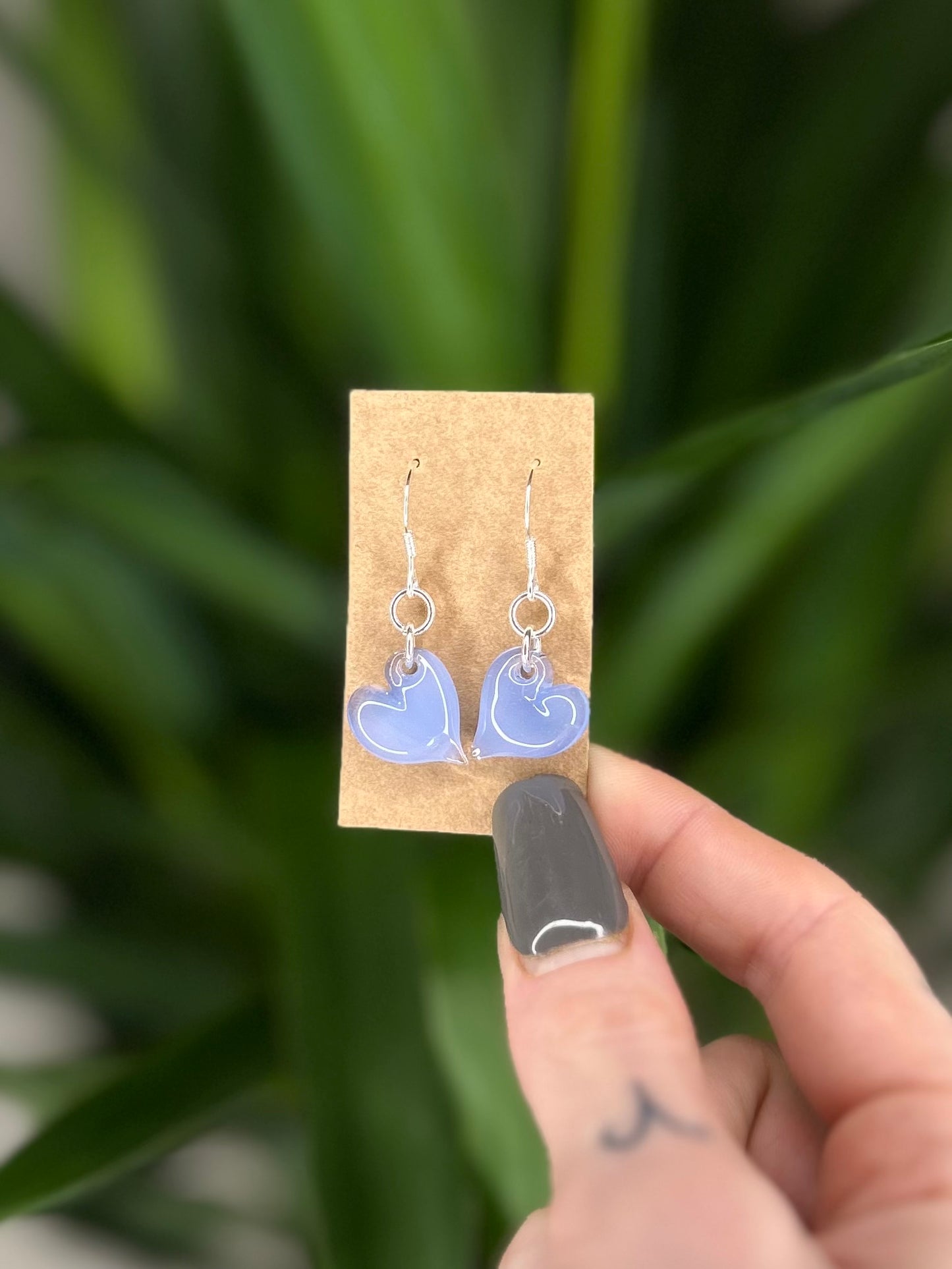 Glass Heart Earrings
