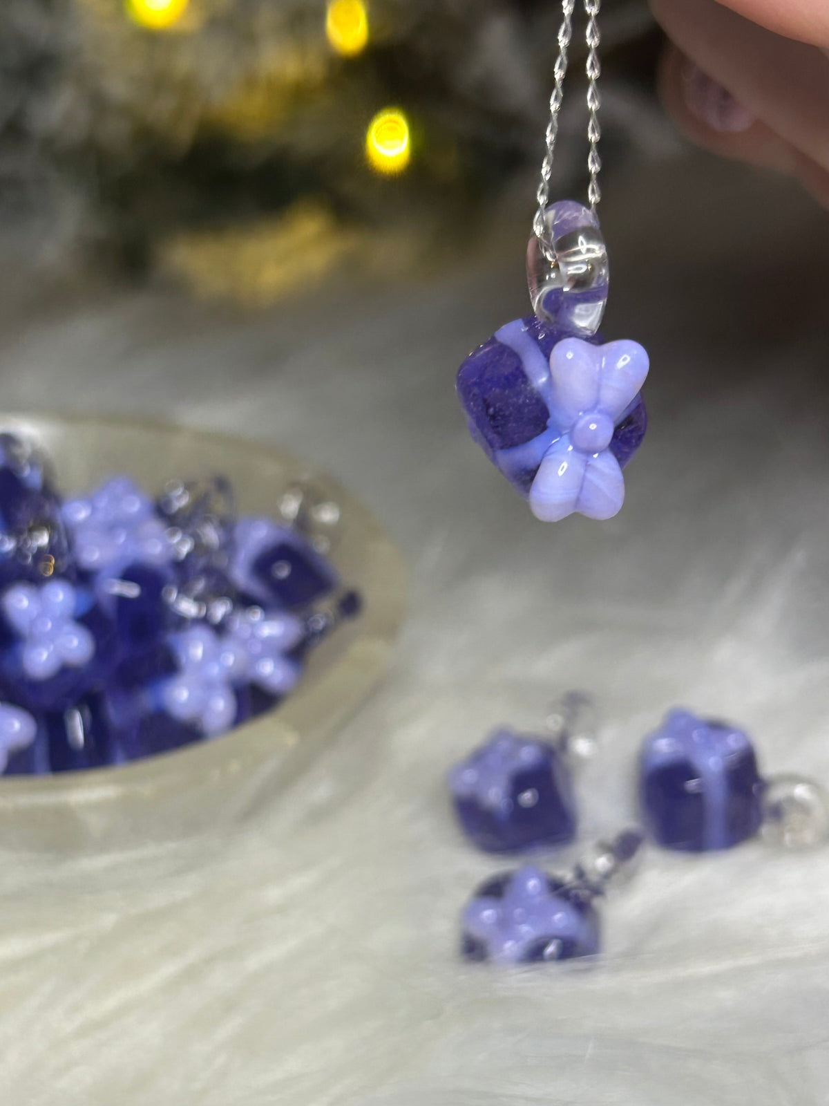 Purple Gift Box Pendant