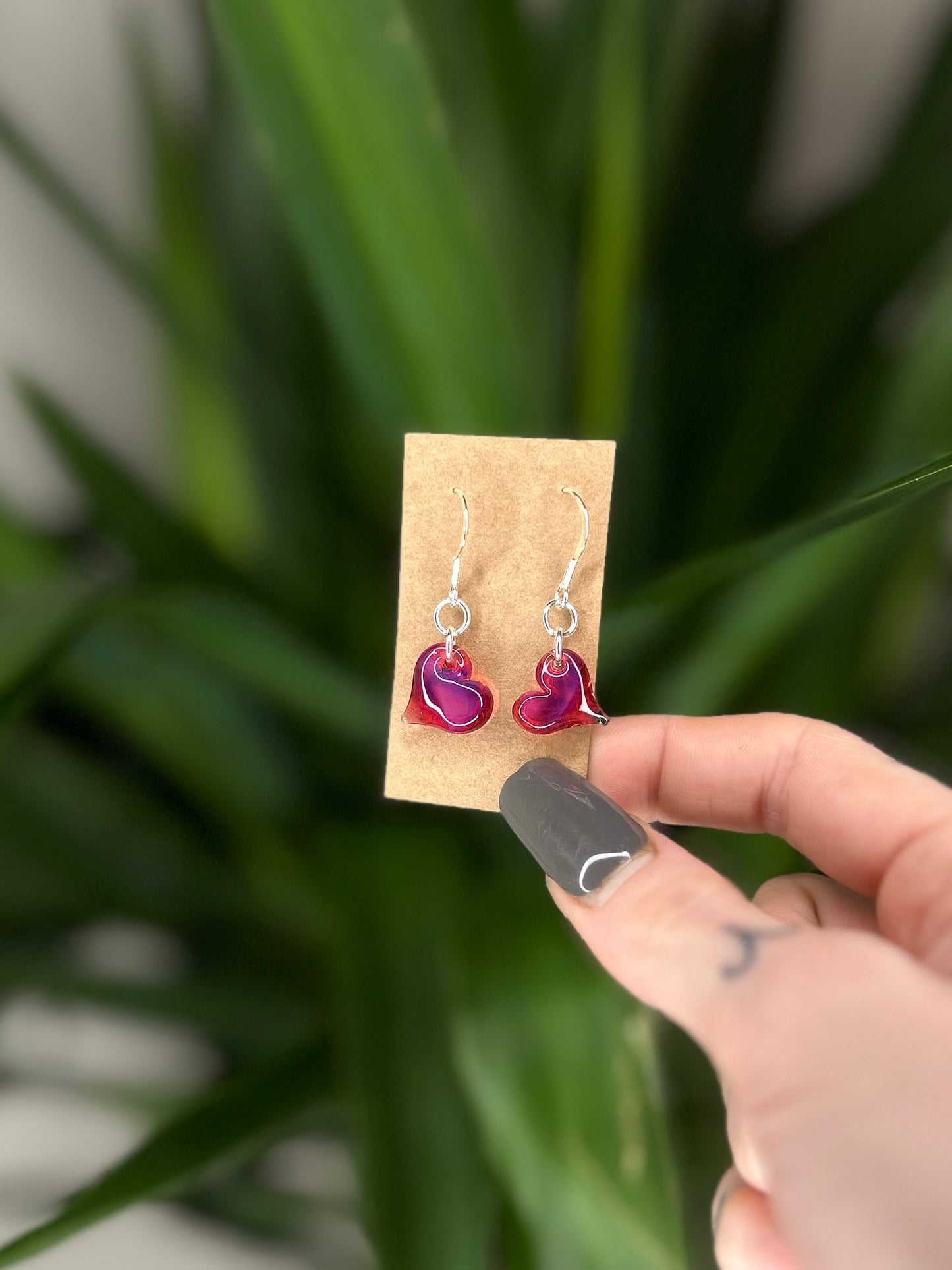 Glass Heart Earrings