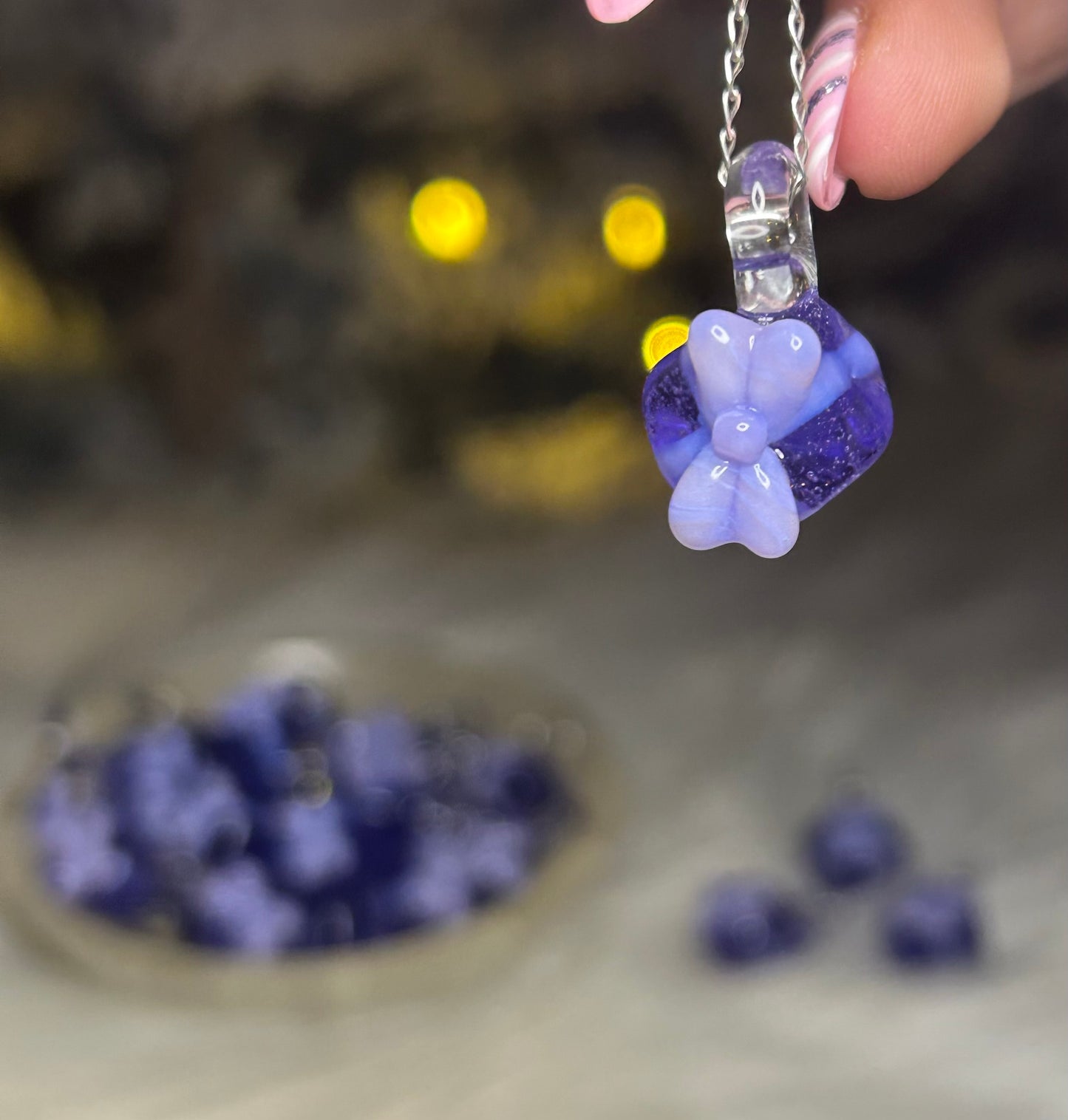 Purple Gift Box Pendant