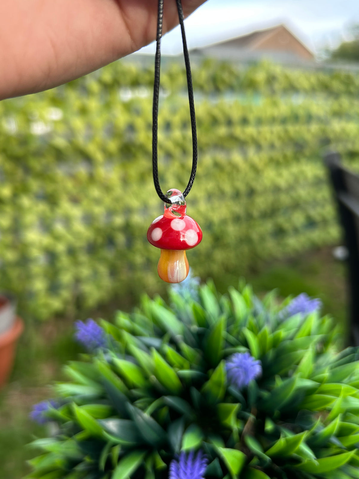 Glass Mushroom Pendants