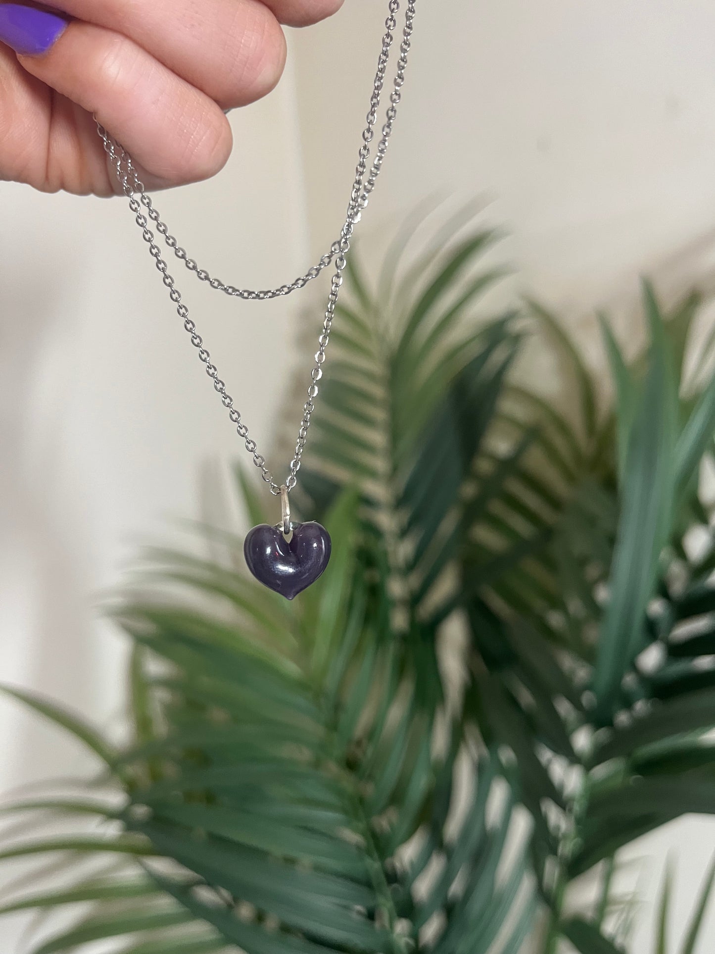Mars Glass Heart Pendants