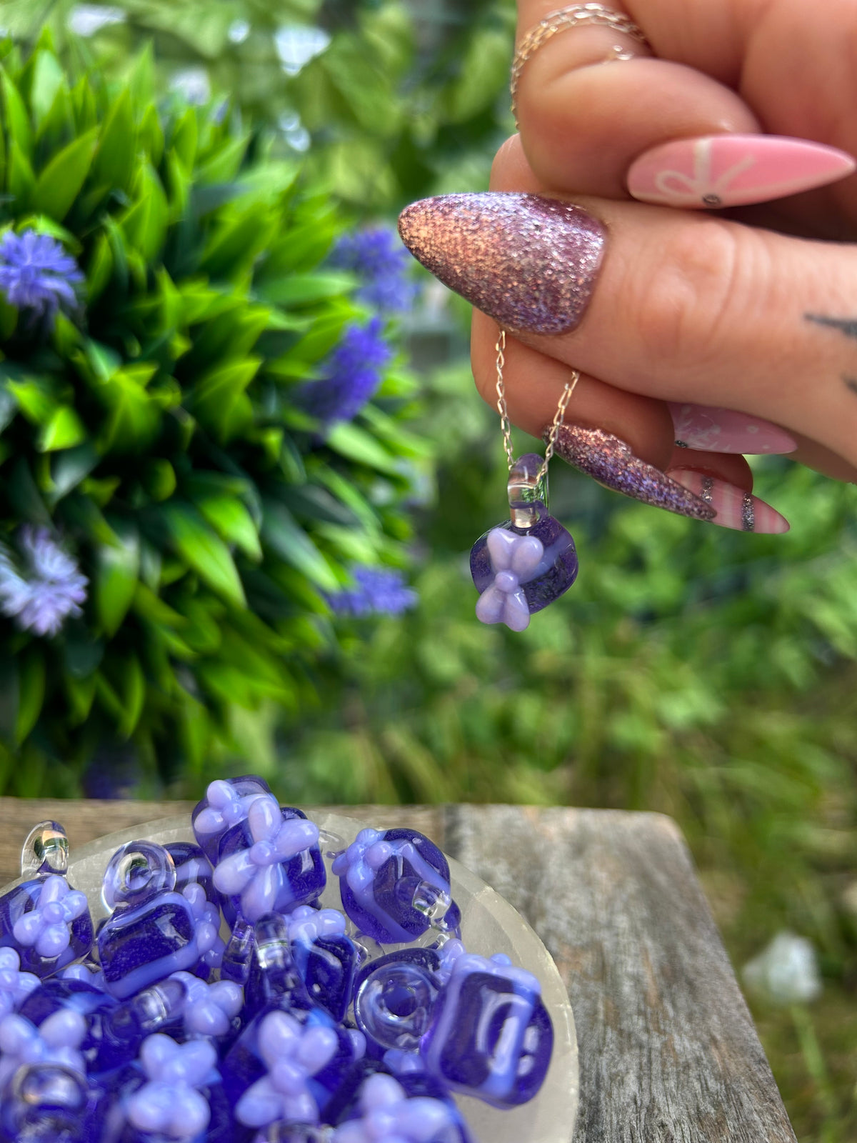 Purple Gift Box Pendant