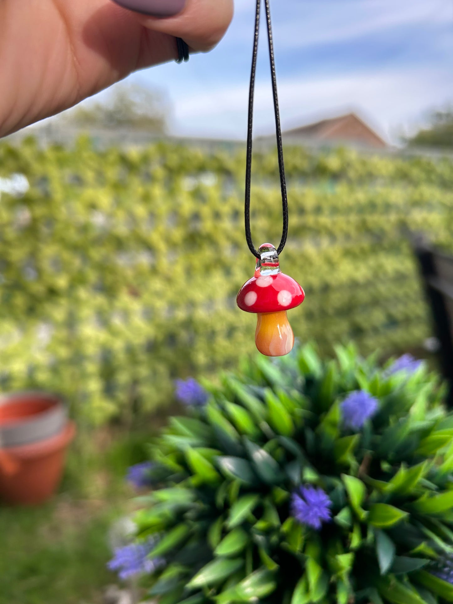 Glass Mushroom Pendants