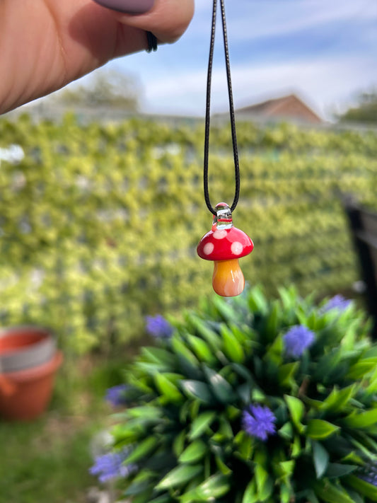 Glass Mushroom Pendants