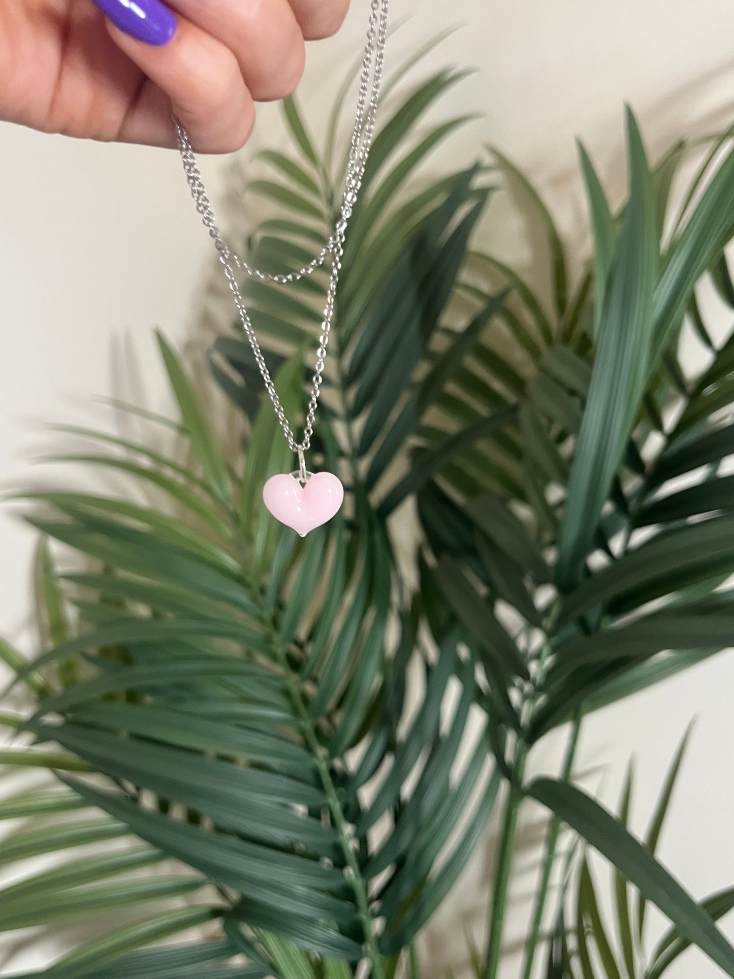 Mars Glass Heart Pendants