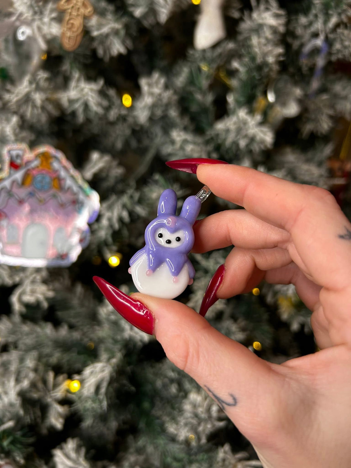 Glass Kuromi Peep Pendant