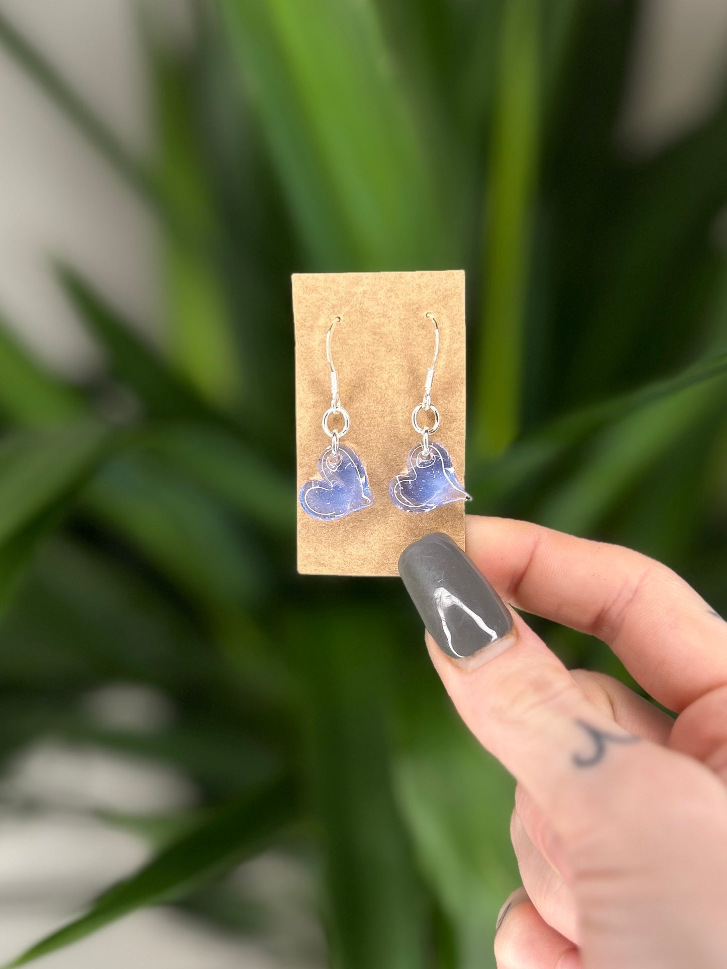 Glass Heart Earrings