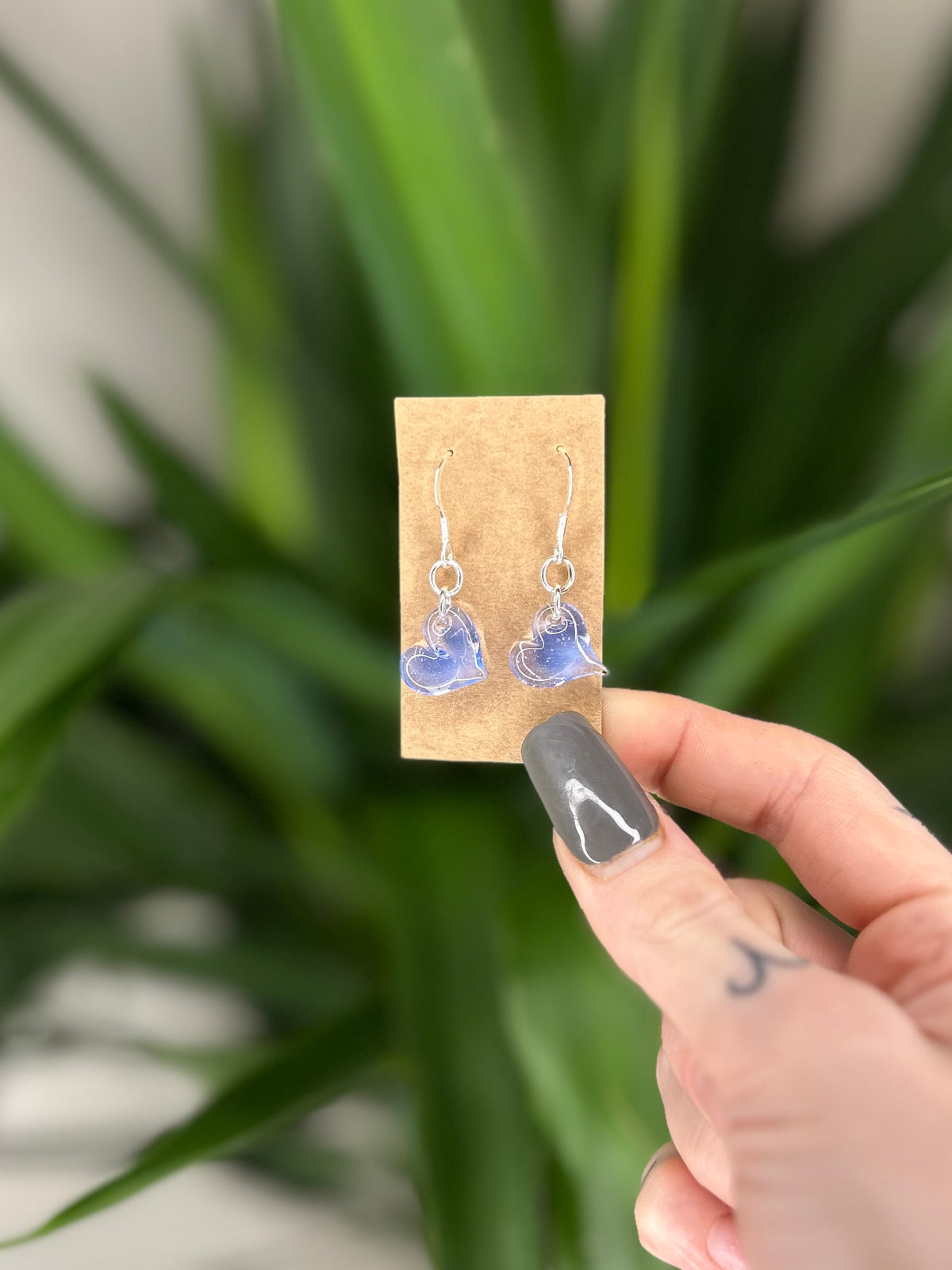Glass Heart Earrings