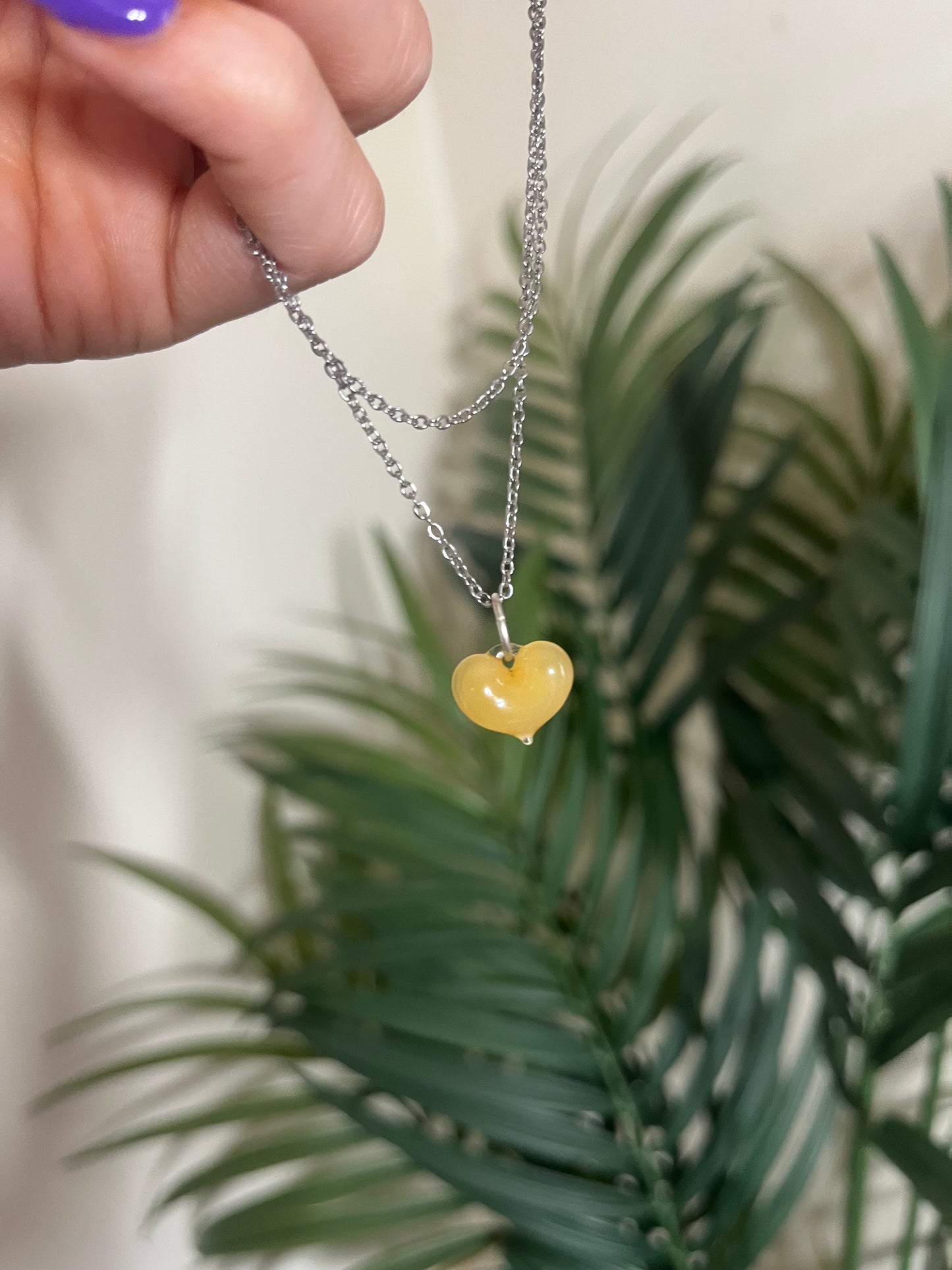 Mars Glass Heart Pendants