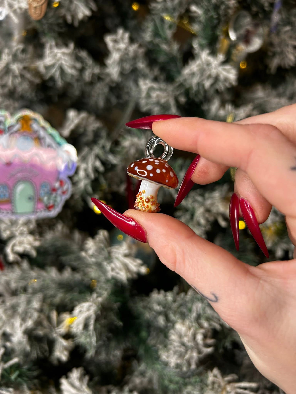 Glass Mushroom Pendants