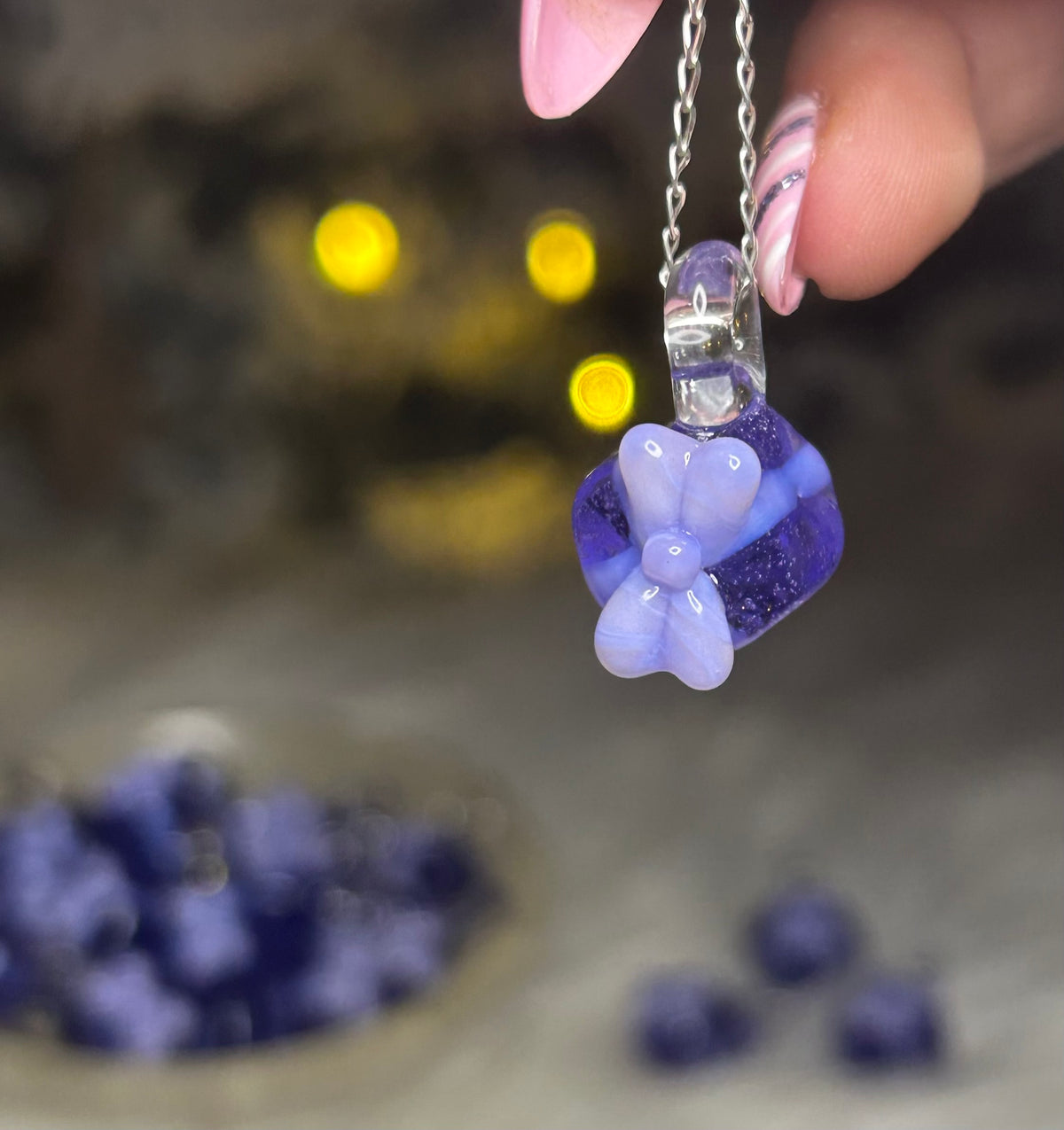 Purple Gift Box Pendant