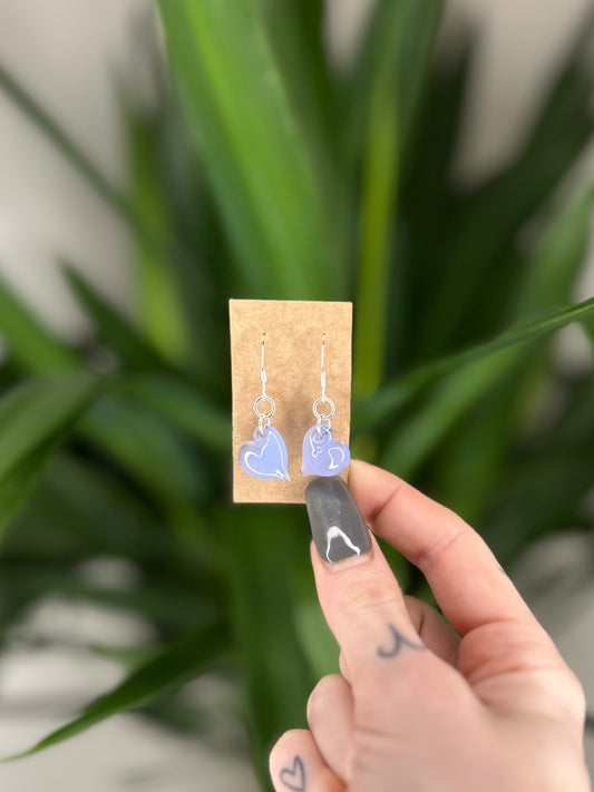 Glass Heart Earrings