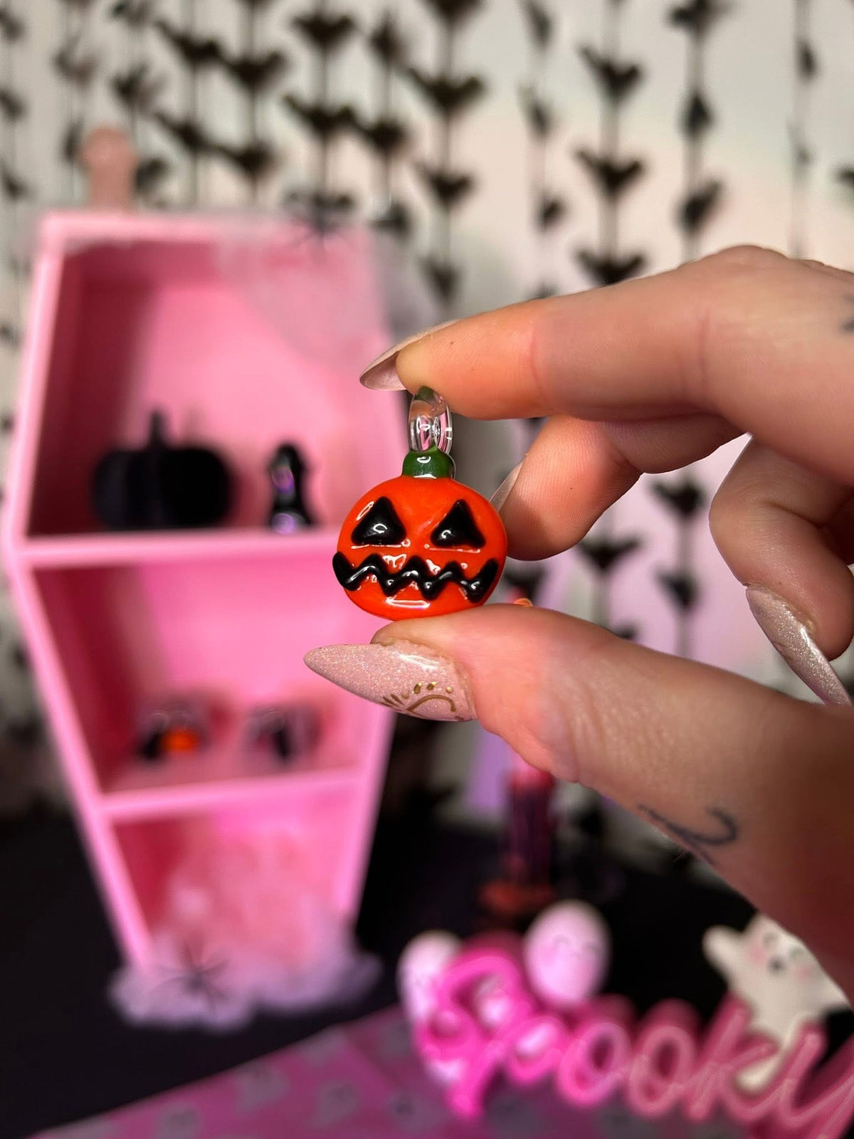 Glass Jack O Lantern Pendant