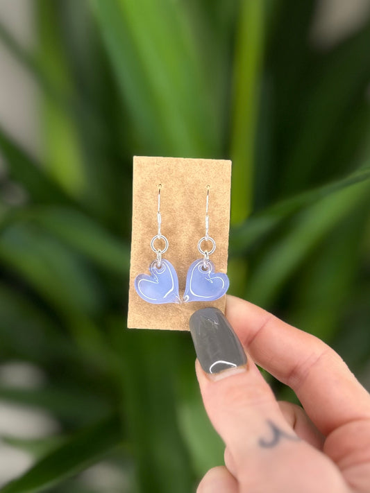 Glass Heart Earrings